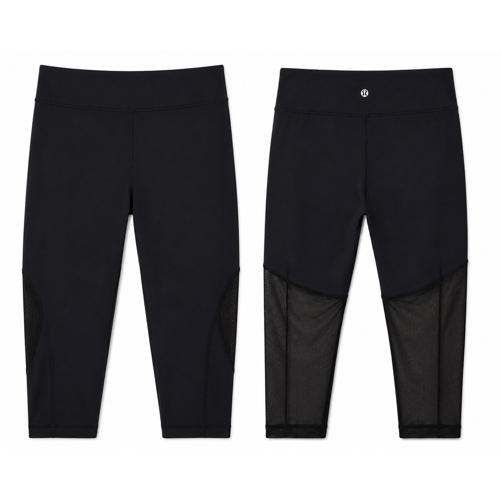 Lululemon Mesh Panel Crop Leggings Black Size 10
